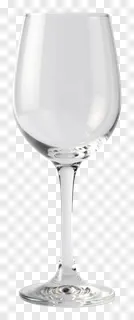 An empty wine glass with a long stem.