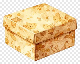 A gift box with a watercolor animal pattern.