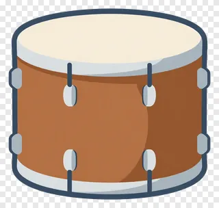 A flat-style dhak drum with a light brown shell.