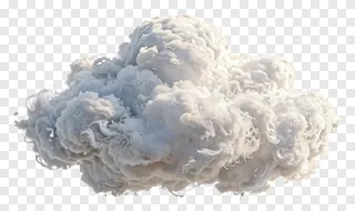 A fluffy, soft-edged cloud rendered in white and gray tones.