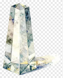 A tall glass prism with a watercolor-fogged surface.