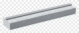 Frost-etched window sill edge with textured surface.
