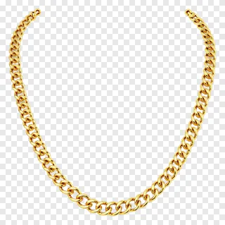 A gold chain necklace in a U-shape pose.