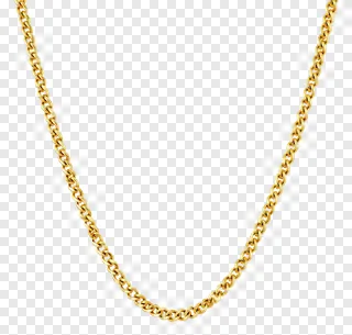 A golden Figaro chain necklace.
