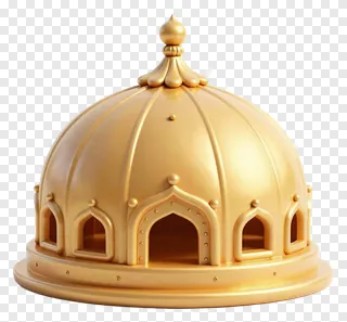 Golden dome sculpture of a gurudwara.