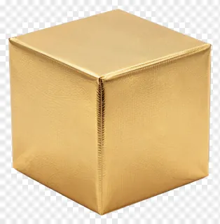 A golden cube with textured surface.