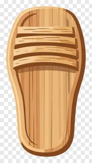 Hand-carved wooden pedal with wood grain texture.