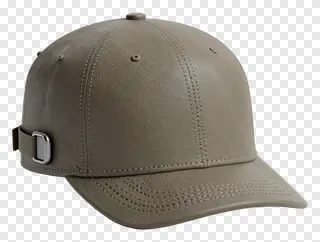 Olive leather cap with metal buckle