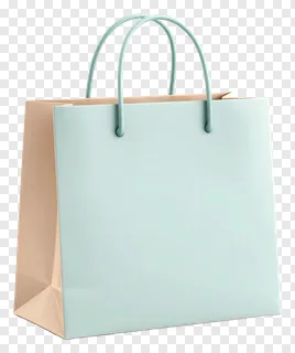 A pastel-colored shopping bag with dual handles.