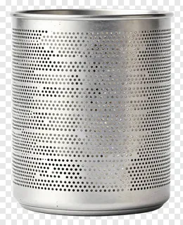 A perforated metal cylinder with a metallic finish.