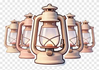 Five pastel-colored lanterns glowing warmly in a row.