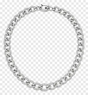 Silver chain necklace with interlocking links.
