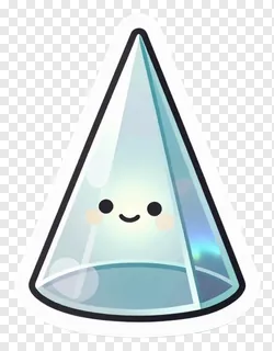 A smiling glass prism refracting light.