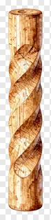 A wooden dowel with a spiral groove.