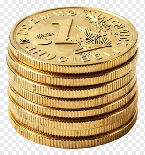 Stack of engraved gold coins.