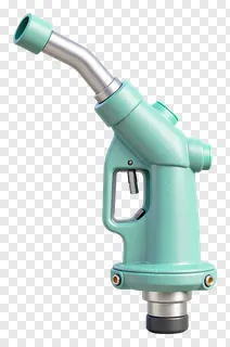 A teal diesel fuel pump nozzle.