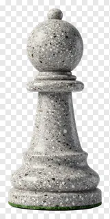 A stone chess pawn with terrazzo texture.