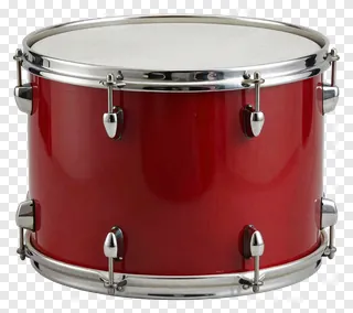 A red drum with chrome hardware.