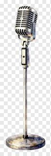 A vintage-style microphone on a stand.