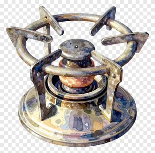A watercolor-style dhunuchi burner with a weathered, multi-toned finish.
