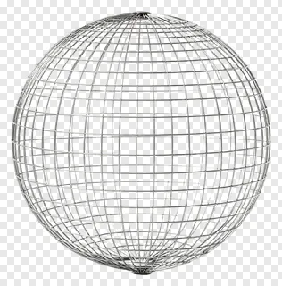 A wireframe sphere made of intersecting metal lines.