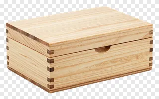 Closed wooden puzzle box with dovetail joints.
