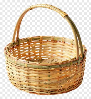 A woven bamboo daura basket with a handle.