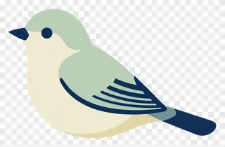 A ceramic bird with soft pastel colors and a simple design.