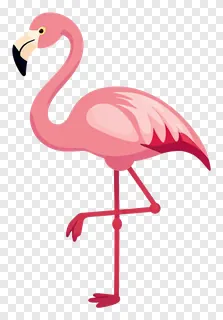 A pink flamingo dancing with one leg raised.
