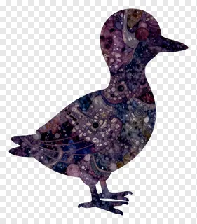 A dodo bird silhouette with a galaxy pattern.