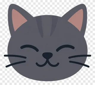 Cartoon cat with twitching ears and closed eyes.