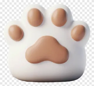 White cat paw-shaped keyboard cover with brown pads.