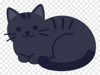 Dark gray cat sleeping while curled into a ball.