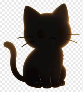 A black cat silhouette with a glowing outline.