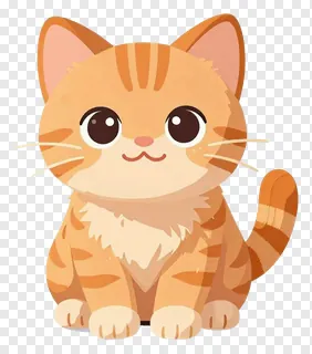 A sitting orange tabby kitten with big eyes.