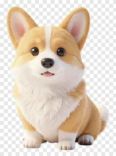 A sitting corgi dog with a white chest and tan fur.