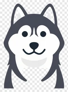 Husky dog holding a snowball in its mouth.