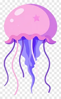 Cartoon pink jellyfish with star design