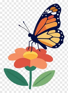 A butterfly landing on a flower.