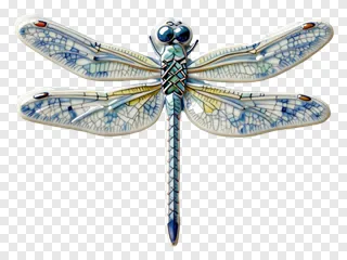 Ceramic dragonfly with mosaic wings.
