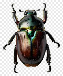 Iridescent beetle with green and gold shell.