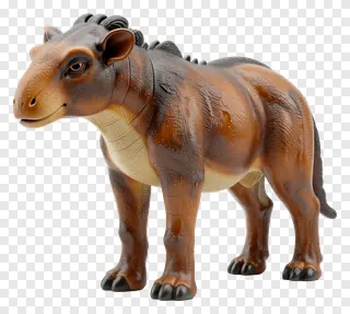 A brown prehistoric animal with spines and textured skin.