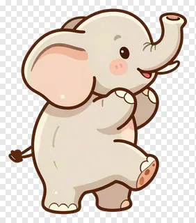 A cute ivory elephant balancing on one foot.