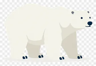 A polar bear standing in profile view.