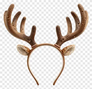 A reindeer antlers headband with furry ears.
