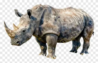 A rhino charging through grass.