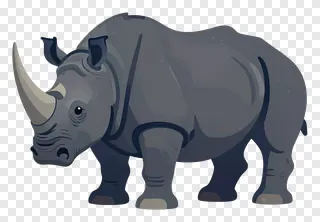 Cartoon rhino with a large horn