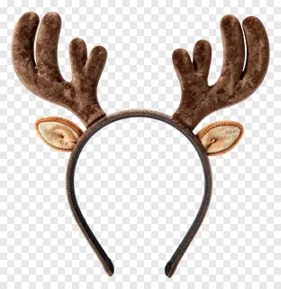 A reindeer antlers headband with textured brown antlers and ears.