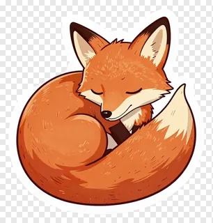 A sleeping fox curled into a ball.