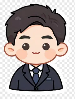 Cartoon businessman wearing a suit and tie.